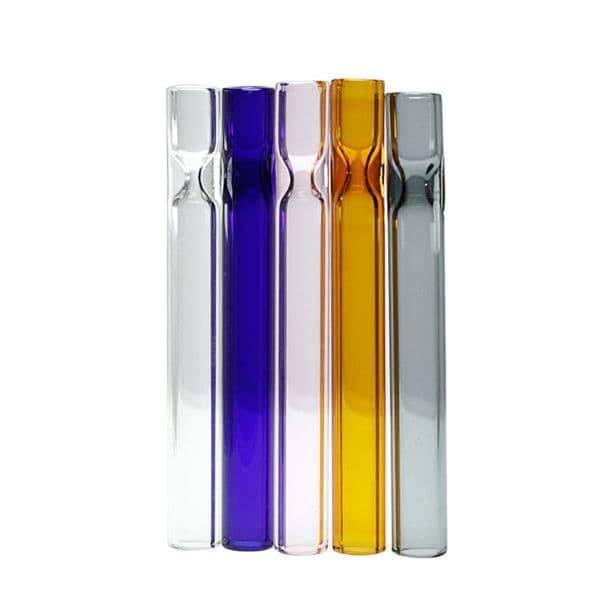 colroful thick 4inch One Hitter Bat Cigarette Holder Glass Steamroller Pipe filters for tobacco dry herb oil burner hand pipe