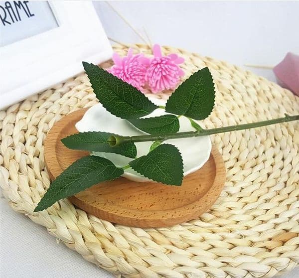 25 cm Artificial rose stems Simulation Of Artificial Plastic Stem Leaves Rose Stem Silk Wedding Decoration Holding a Rose Flower GB791