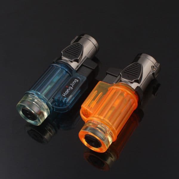 3 torches Windproof Triple Jet Flame Torch Cigar Lighter Refillable Butane Cigarette Cigar Lighter without Gas For Smoking pipe Tools