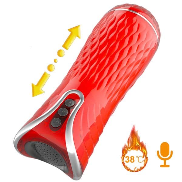 Automatic Telescopic Piston Male Masturbator Cup Artificial Vagina Sex Machine Voice Heating Aircraft Cup Adult Sex Toys For Man Y191010