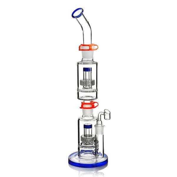 Double Matrix perc bongs water pipes hookahs glass bubbler smoking accessories heady oil water bong 18mm banger 17.7 inchs