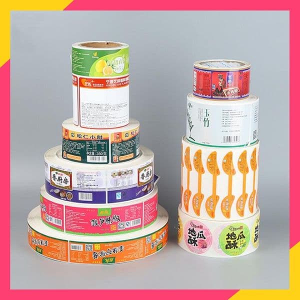 Roll package oilproof adhesive sticker label on food packaging plastic bottle trademark labels metal cans advertising promotion stickers