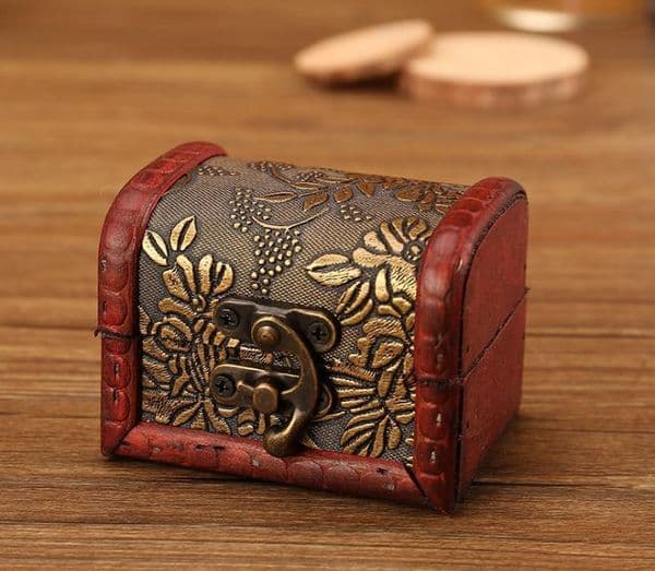 Wooden Jewelry Storage Treasure Chest Wood Box Carrrying Cases Organiser Gifts Antique Old Design Vintage Case Sn823 B2