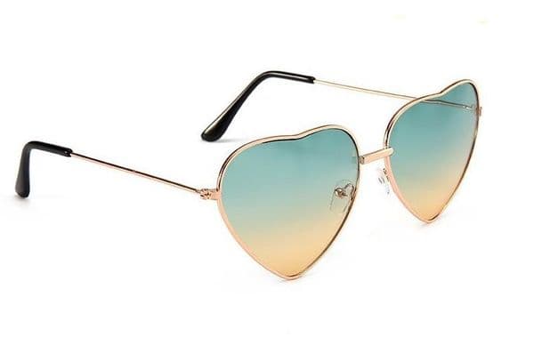 100pcs Heart Shaped Sunglasses Thin Metal Frame Lovely Heart Style Fashion Kids' Sunblock colorful lense for children women rose gold frame