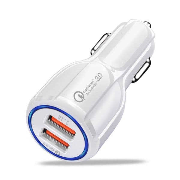 Car charger QC3.0 Quick Charger Qualcomm QC 3.0 Dual 2 USB Port Fast Car Charger Charging CE FCC ROHS Certified for Samsung Huawei Tablet