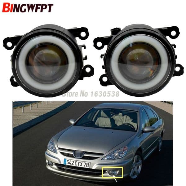 2pcs/pair (Left+Right) Angel Eye car-styling Fog Lamps LED Peugeot 607 9D 9U 2000- For Peugeot 208 2014-2015