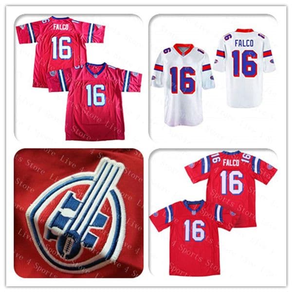 Men's Movie The Replacements 16 Shane Falco Jersey Red White Saved By The Bell Stitched Film Football Jerseys Size S-4XL