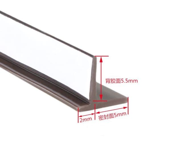 Hot sale Factory priceNew 2.4 meter / lot T type self adhesive PVC rubber sealing strip for door / window soundproof Dustproof