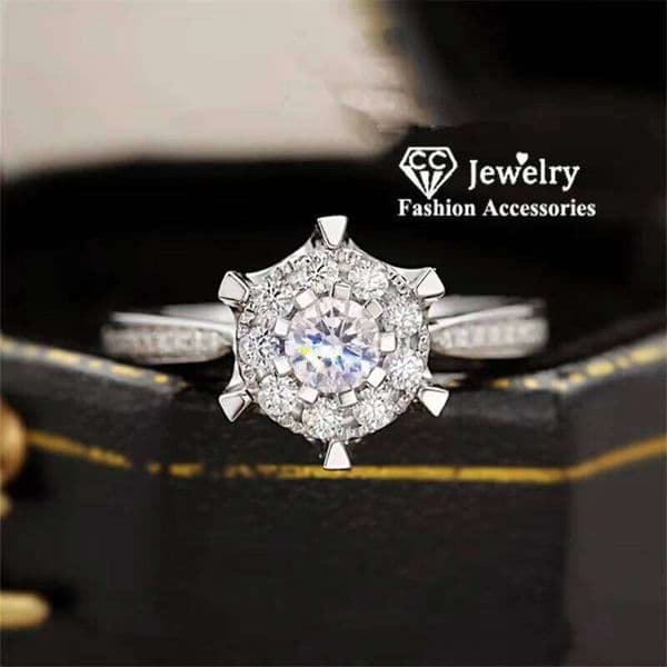 CC Proposal Rings Women Fine Jewelry Silver Color Cubic Zircon Romantic Bridal Wedding Engagement Accessory Anillos Mujer CC093