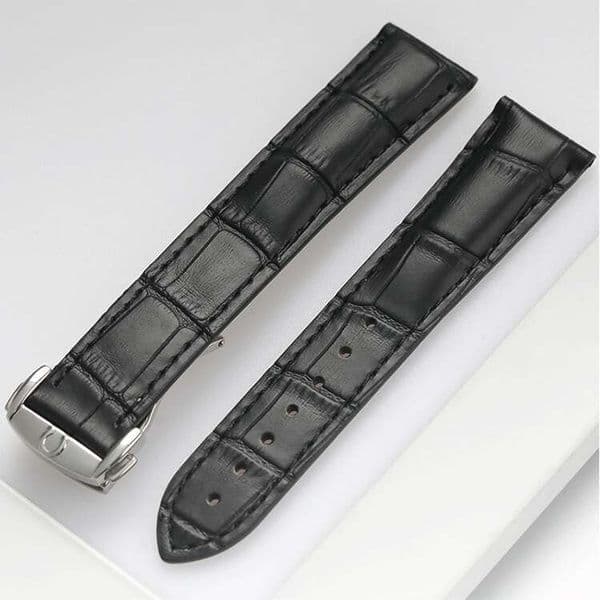 Genuine Leather Men and Women Bamboo Pattern Substitute for Omega De Ville Seamaster Speedmaster Watch Strap Accessories Cowhide 20