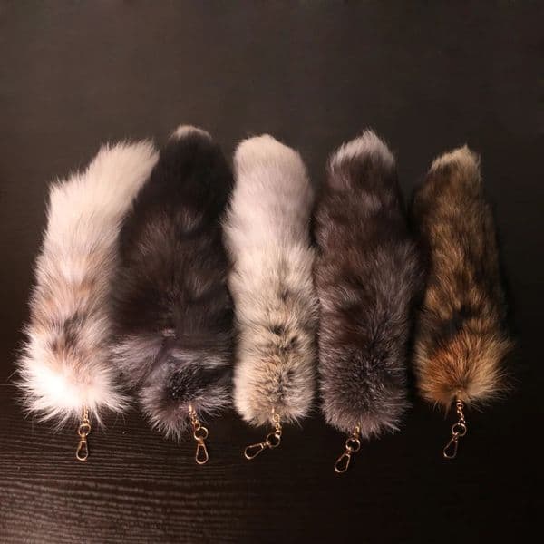 40Cm Fox Wolf Fur Tail Keychains For Women Men Faux Fur Pompom Pendant Keyring Bag Charm Car Key Chain Rings Handbag Accessories 251218