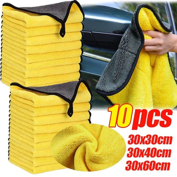 Car Wash Towels Cleaning Cloth Absorbent Dry Cloth General Purpose Microfiber Towel Thickened Yellow 30/40/60cm 251225BJ