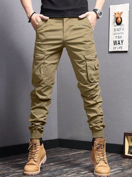 WOZK workwear pants men's 2026 new summer trendy brand casual pants drawstring straight leg pants
