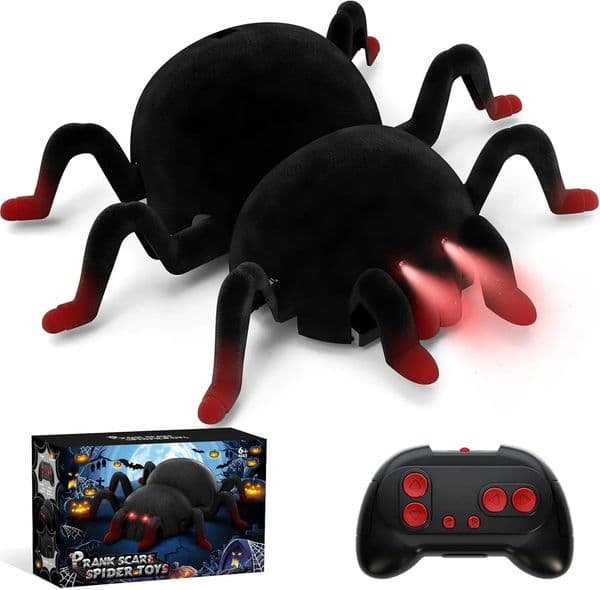 Remote Control Spider Toy Rechargeable Wall Climbing Tarantula with Lights Halloween Prank RC Animal Toys for Kids Adults 251231