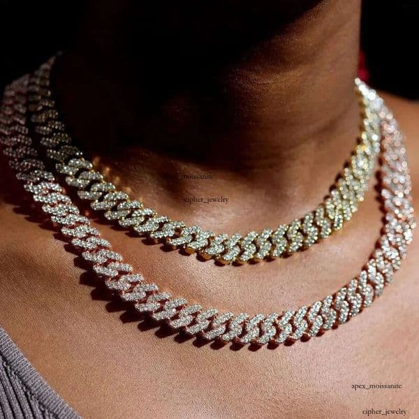 Chains 12MM Rose Gold Color Miami Cuban Link IGI Chain Necklace Bracelet Iced Out Bling Rhinestone Choker Women Men Hip Hop Jewelry