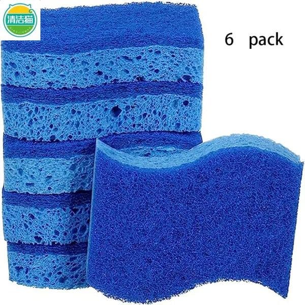 6Pcs Kitchen Sponges Absorbent Dish Washing Scrubbers Strong Decontamination Cleaning Pads for Home Kitchen Supplies 251225BJ
