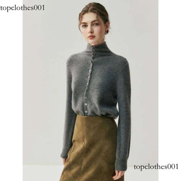 New Women Turtleneck Autumn Winter Basic Sweater 100% Knitwear Soft Comfy Buttons Cashmere Cardigan