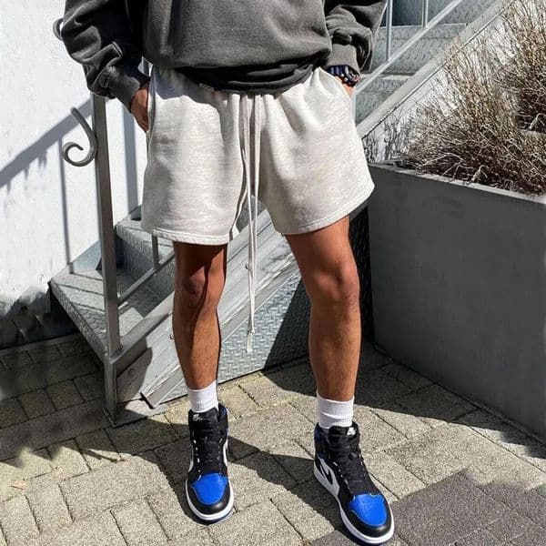 Mens Summer Casual Basketball Gym Workout Shorts Loose Fit Streetwear Drawstring Knitted Cotton Breathable Training Athletic 251231BJ