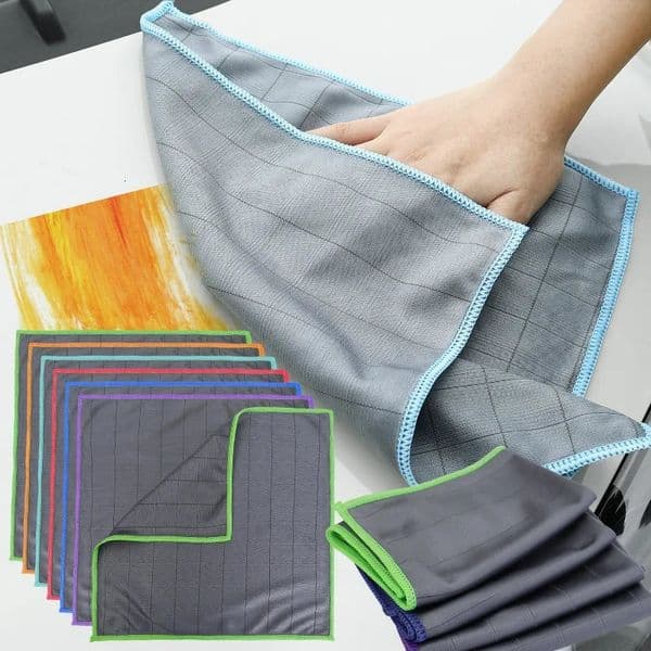 Lint Free Carbon Fiber Cleaning Cloth Glass Window Polishing Streak Free Easy Clean Rag Reusable for Kitchen Dish Car 251225BJ