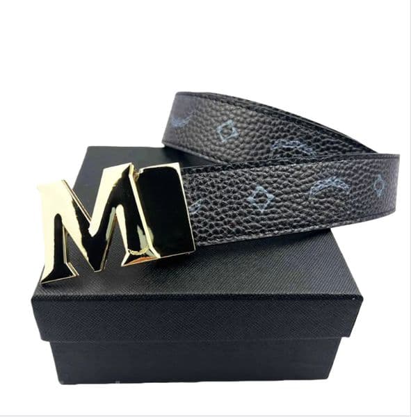 2026 Luxury Belt M Buckle Fashion Genuine Leather For Women Designer men Letter Double Big gold silver classical Womens Belts 3.3CM