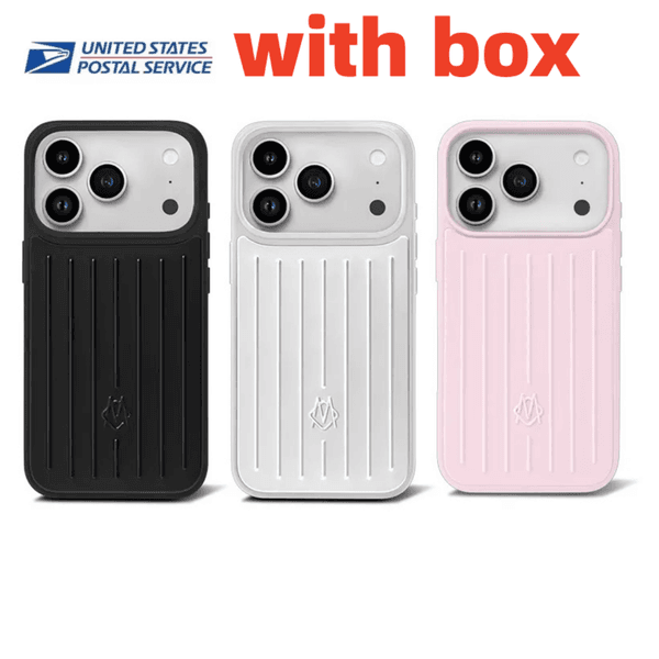 pink Phone Case Suitcase Designer iPhone Case for iPhone 17 Pro Max 16 15 14 13 Polycarbonate Aluminum Alloy Weave Cover Coque Funda Titanium Z260522