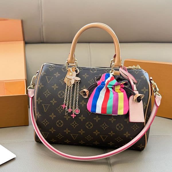 Luxury Designer P9 Speedies Shoulder Woman Ostrich Leather Pillow Classic Handbag Crossbody Purse Clutch Wallet Tote Boston Bag