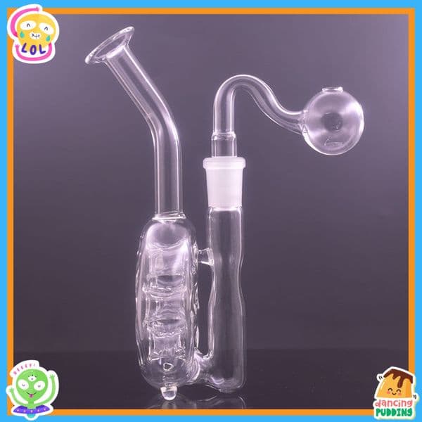 Wholesale clear 7hole Smoking Bong Colorful Pyrex Thick heady Glass Hookah Pipes Bubbler Herb Tobacco Glass 14mm Male Filter Bowl Waterpipe