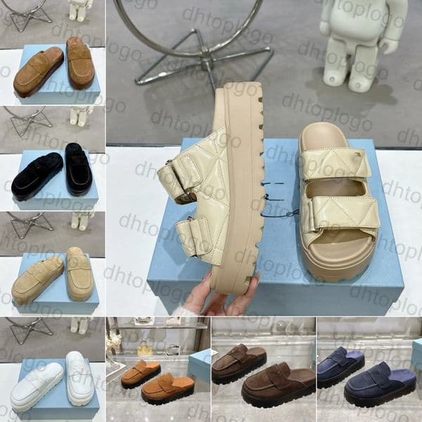 2026 new Top quality Suede fur loafers womens furry fluffy slipper slip on winter Warm wool Snow shoes shearg sandal mules designer slides 35-40