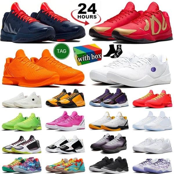 Designer shoes Black Mamba 6s 5s Potro Grinch Basketball Shoes 8s 9s Mambacita Indiana Fever X-Ray Black Mens Women Trainers Outdoors Sports Sneakers 36-45