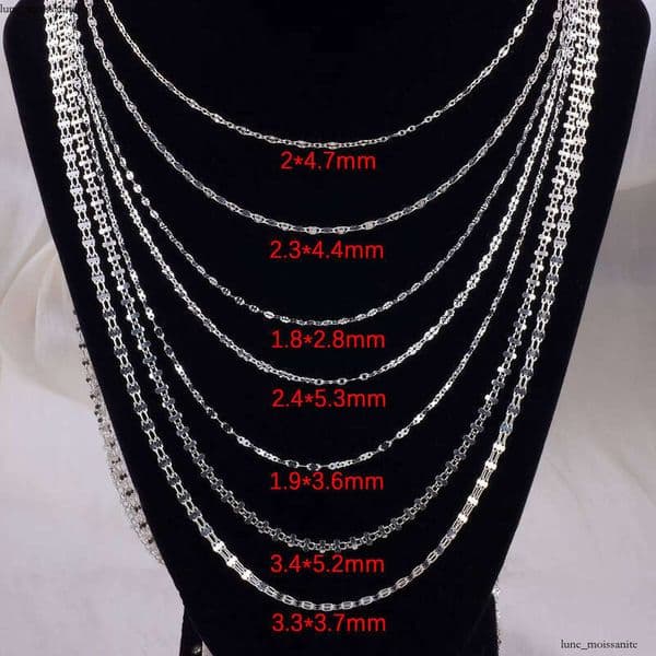 VVS Moissanite Multi-style Spotted Lip S925 Sterling Silver Assorted Patterns Anchor Ocean Chain DIY Bracelet Necklace Making