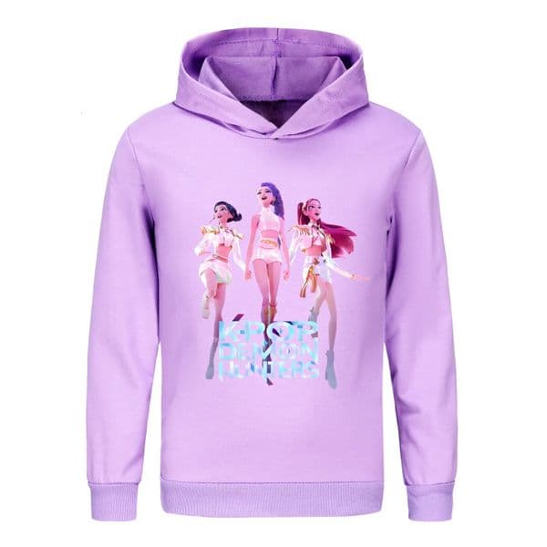 KPop Demon Hunters Huntrix Hoodie Kids Hooded Sweatshirt Baby Girls Pullover Hoodies Boys Fashion Outerwear Childrens Clothing 251231 S260420