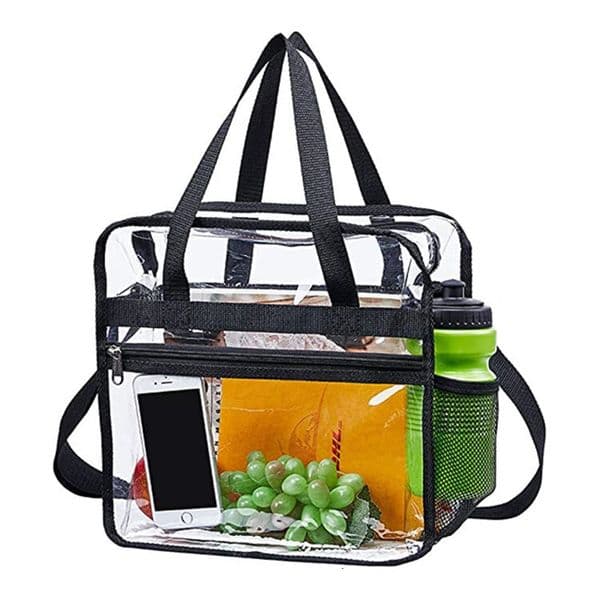 In Stock New Large Capacity Single Handheld Transparent Tote Travel Shopping PVC Toiletry Bag With Shoulder Strap