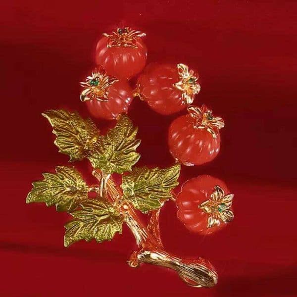 Natural Hotan jade red persimmon broches for women Ruyi exquisite luxury brooch pin Hanfu Chinese style jewelry accessories