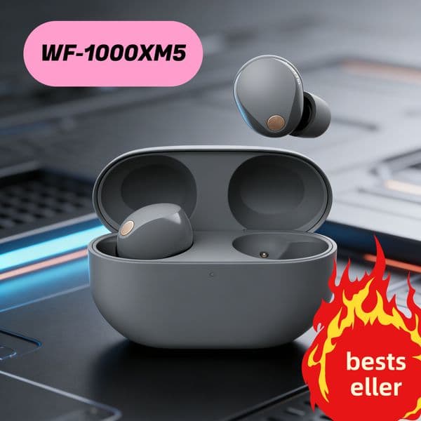 Wireless Bluetooth Earbuds with ANC, HD Call/Bass Headphone Touch Control for Sports Travel.Compatible iPhone Android WF-1000XM5 Headset Muhan
