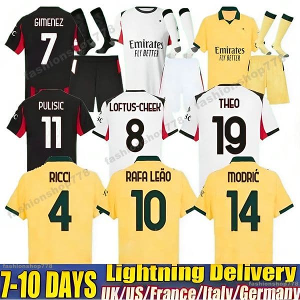 2026 Ac milian jersey 125th 4TH AC GIROUD PULISIC Football Shirt Soccer Jerseys AC Milanjersey 26 27 LEAO THEO REIJNDERS ROMAGNOLI LEAO LOFTUS CHEEK men kids maglia