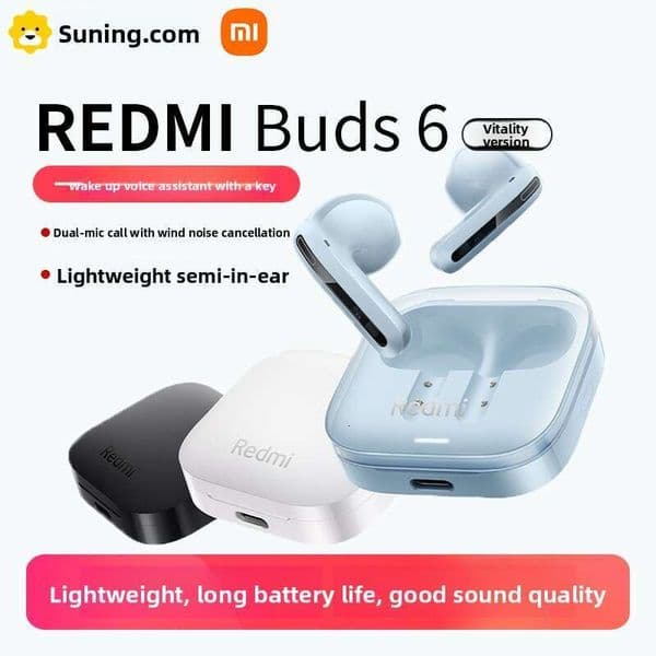 XIAOMI I Mijia Bluetooth Earbuds Redmi Buds 6 Active Version Semi-In-Ear Call Noise Cancelling Long Battery Life J847