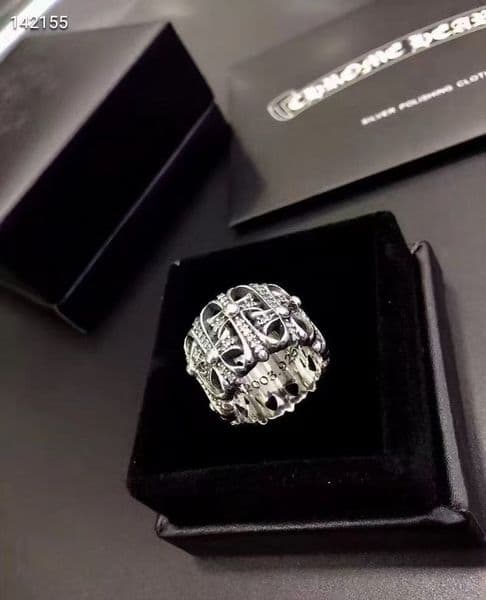 2026 Designer chrome ring Crosses Rings S925 Sterling Silver Plated Hip Hop Men and Women Vintage Cross Open Thai Silver Chromes Ring Jewelry gift