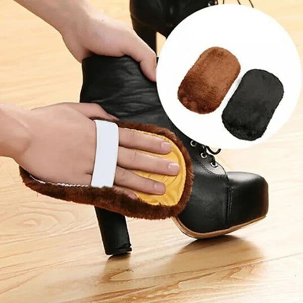 1PC Shoes Polishing Glove Multifunctional Leather Shoe Polishing Cleaning Cloth Portable Soft Plush Shoes Shine Cloth Handheld 251225BJ