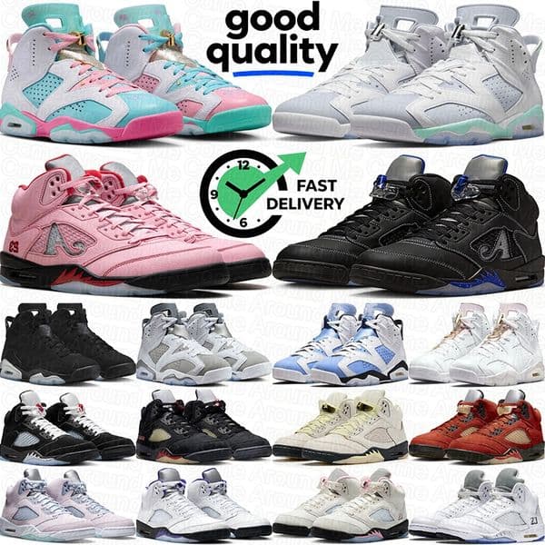 mens 5s women 6s basketball shoes suede designer sneakers mens trainers Metallic White Fire Red Racer Blue Cool Grey
