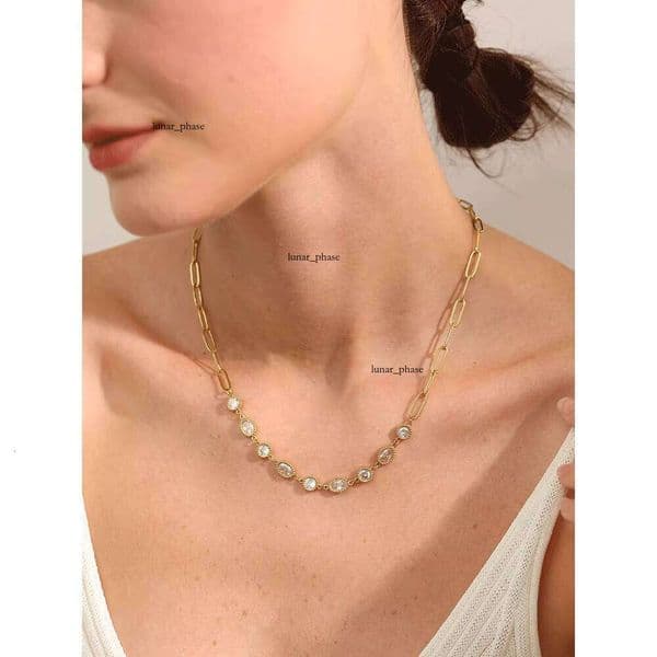 Jinyou 3403 High-Quality Shiny VVS Moissanite Chain Necklace 18k Gold Plated GRA Sterling Silver High-End Fashion Jewelry