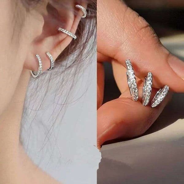 Exquisite Small Sterling Silver 925 Zircon Crystal Earrings for Ladies Elegant Jewelry Gift