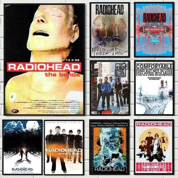 Scandinavian Vintage Wall Art Rock Band Radiohead Music Canvas Paintings Posters & Prints Home Bedroom Living Room Decor 26N0104