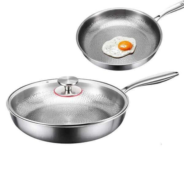 Saute Pan Frying with Lid Multi Functional Nonstick Cookware Titanium Hammered Skillet For Kitchen Cooking 26H0104