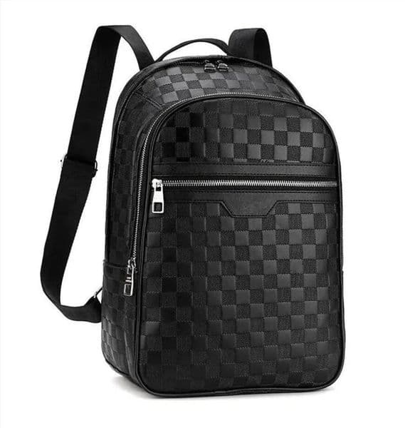 designer backpack Black embossed unisex travel backpack fashion Grey Samurai Double Side Pocket cow leather edging duffel bag Water Ripple backpack