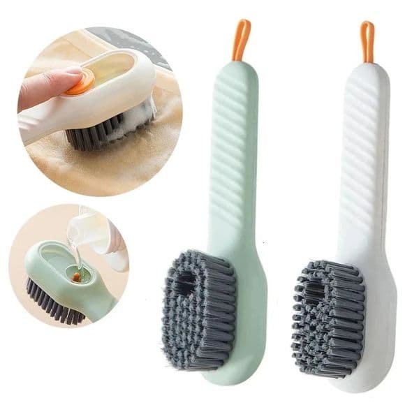 Long Handle Automatic Pressing liquid Shoe Brush with Soft Bristles Non-Damaging Laundry Cleaning Tool for Shoes 251225