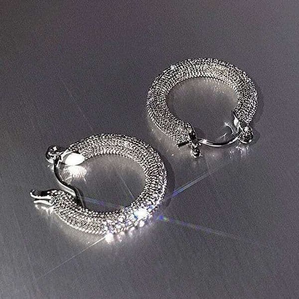 Real 925 Sterling Silver Shiny Zircon Round Hoop Earrings for Charm Women Geometric Fine Jewelry Minimalist Trendy Accessories