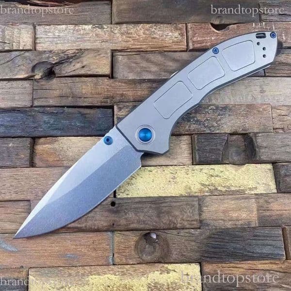 Hotsale 748 Narrows Folding Knife 3.43 M390 Blade Gray Titanium Handles Outdoor Camp Hunt Tactical BM748 748BLK EDC Tools