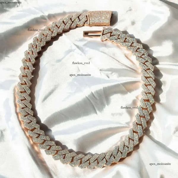 Necklaces Men Pendant Kibo Custom Hip Hop Necklace Jewelry Vvs 14K Sterg Sier Def 20mm Dia Moissanite 14k Rose Plated Cuban k Chain