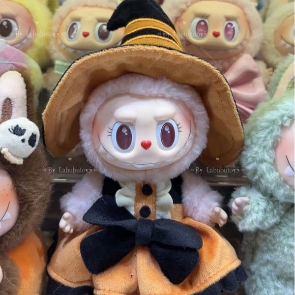Labubu Halloween Series 21cm Mokoko Magic Of Pumpkin Vinyl Plush Pendant Stuffed Doll YIzhixing
