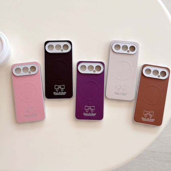 Bowknot Magnetic Wireless Charging Case For Honor 500 Magic 8 X60 Huawei Mate 70 Air P80 Ultra Xiaomi 17 Pro Max Redmi Note 15 PU Leather Hard Plastic Bow
